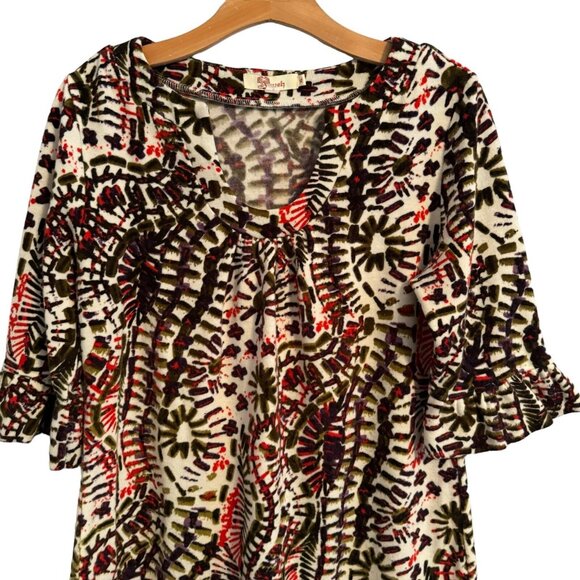 Axyeh Tunic Size Medium Multi Women Floral Tunic Shirt - Picture 4 of 12
